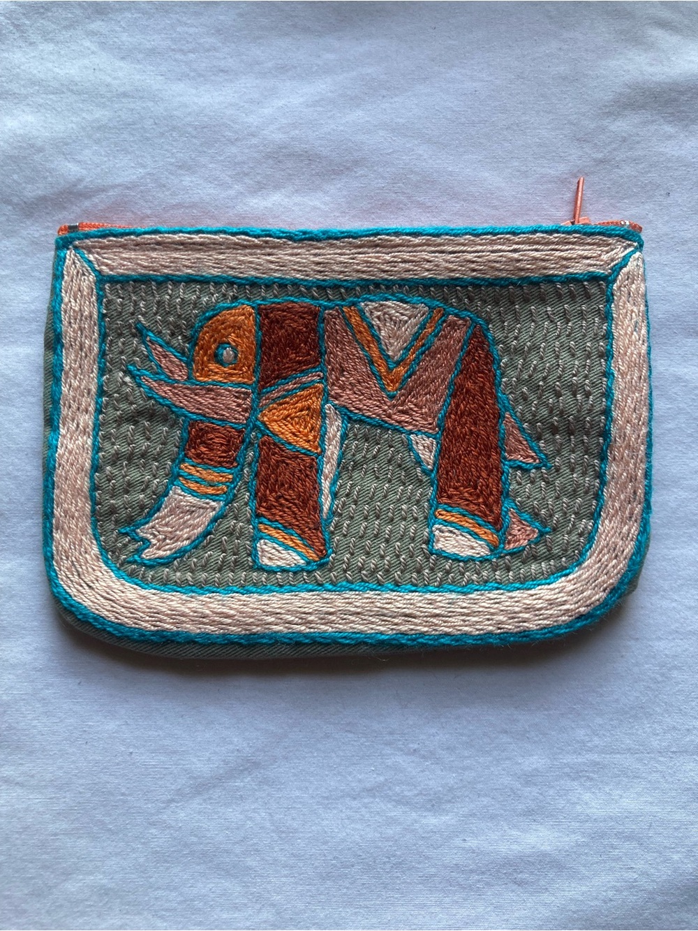 Embroidered Elephant Zip Pouch - Picture 6 of 9